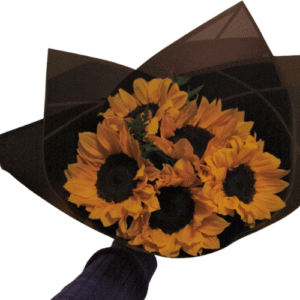 Ramo de Girasoles en Papel Negro