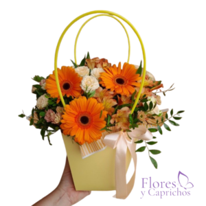 Cartera en Gerberas Naranjas