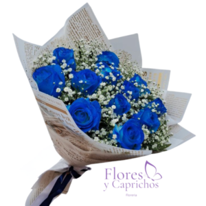 Rosas Azules en Ramo
