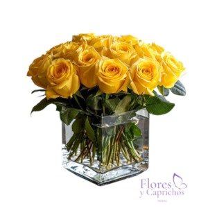 Cubo en Rosas Amarillas