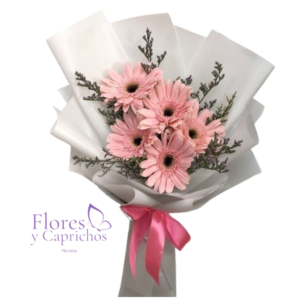 Gerberas Rosadas en Ramo