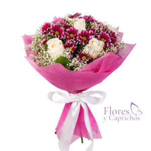 Margaritas y Rosas en Ramo