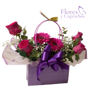 Cartera en Flores Fucsias