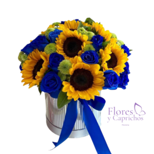Girasoles y Rosas Azules