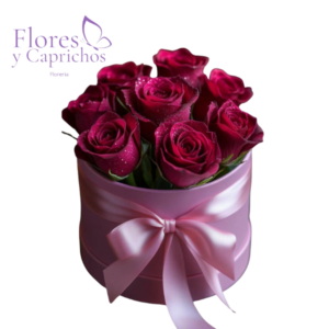 Box en 8 Rosas Fucsias