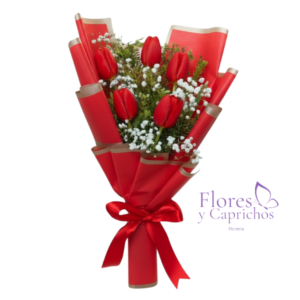 Tulipanes Rojos en Ramo